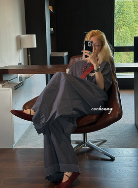 CCCHEUNG 7.08 松弛感天花板设计师感蕾丝花边拼接两件套空气裤