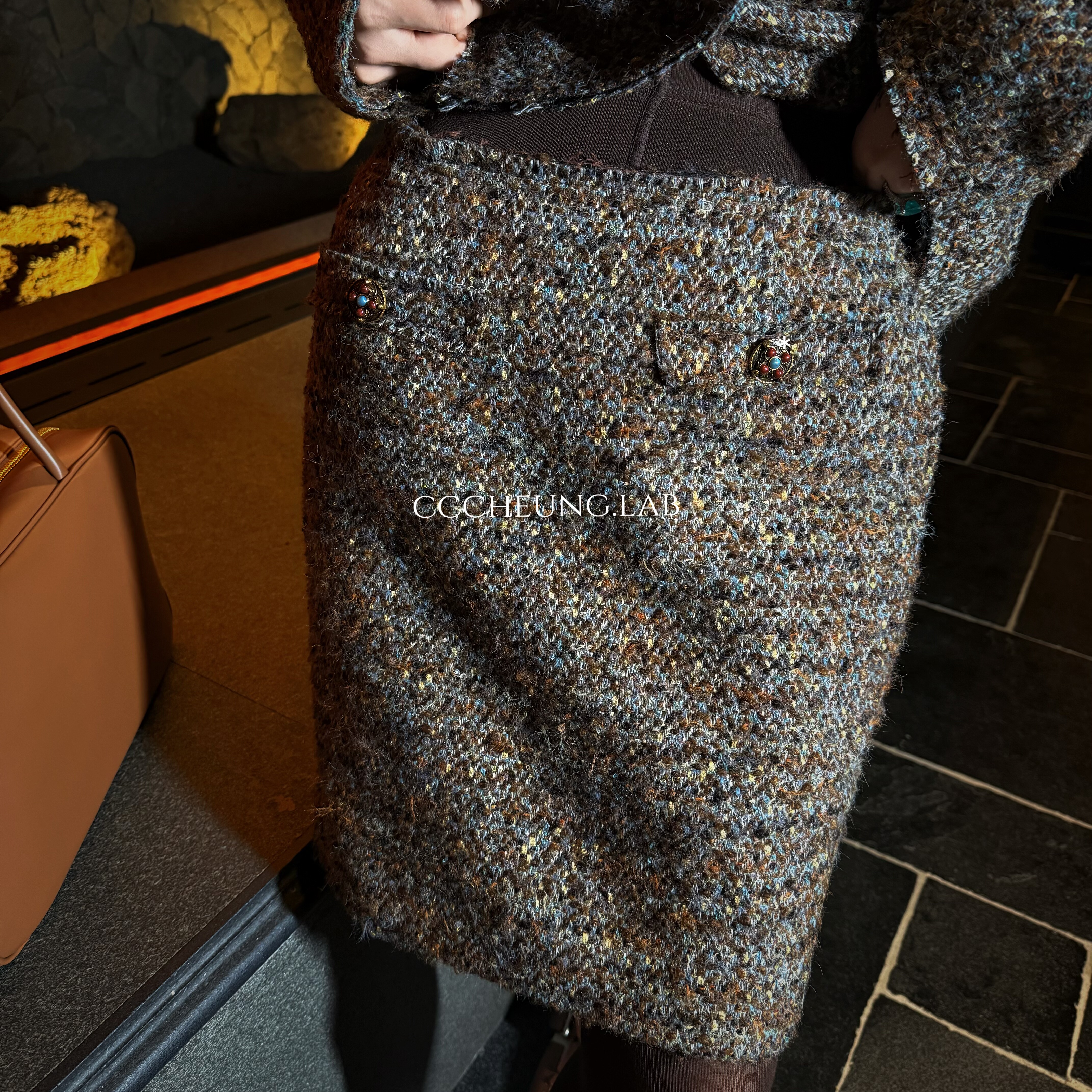 复古小香风羊毛半身裙