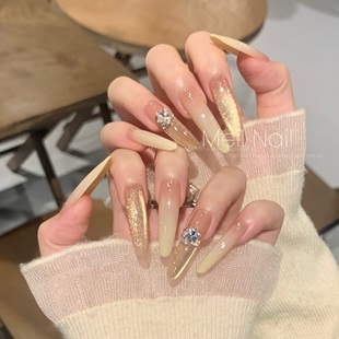 高级婚甲感显白美甲指甲贴片 裸色纯手工穿戴甲日常款 Meil Nail