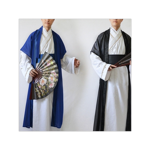 古装书生服装古代民族演出服唐装汉服男式中国风秀才装才子演出服