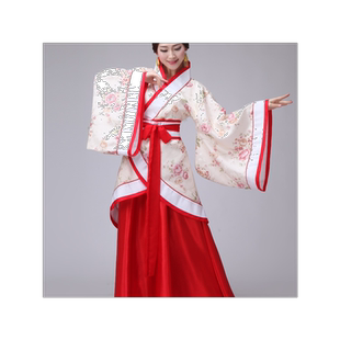 古装汉服双绕曲裾唐装表演服国学成人礼汉服女古代演出服大臣服装