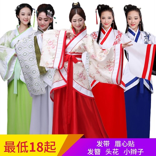 汉服民族风曲裾演出古装