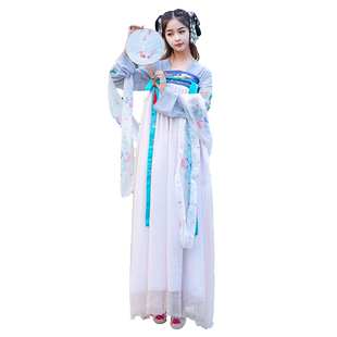 九夜汉服女古装齐胸襦裙对襟汉服飘逸绣花刺绣舞蹈服装日常