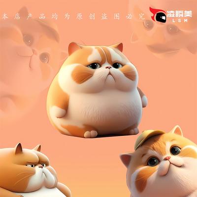 防水可爱超萌猫咪车贴卡通呆萌电动车头盔装饰车身划痕遮挡贴C278