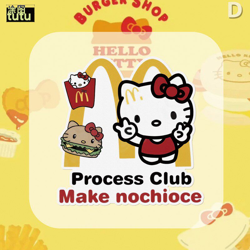 tutu凯蒂猫HelloKitty麦门周边汽车摩托油箱盖划痕遮挡贴纸C201