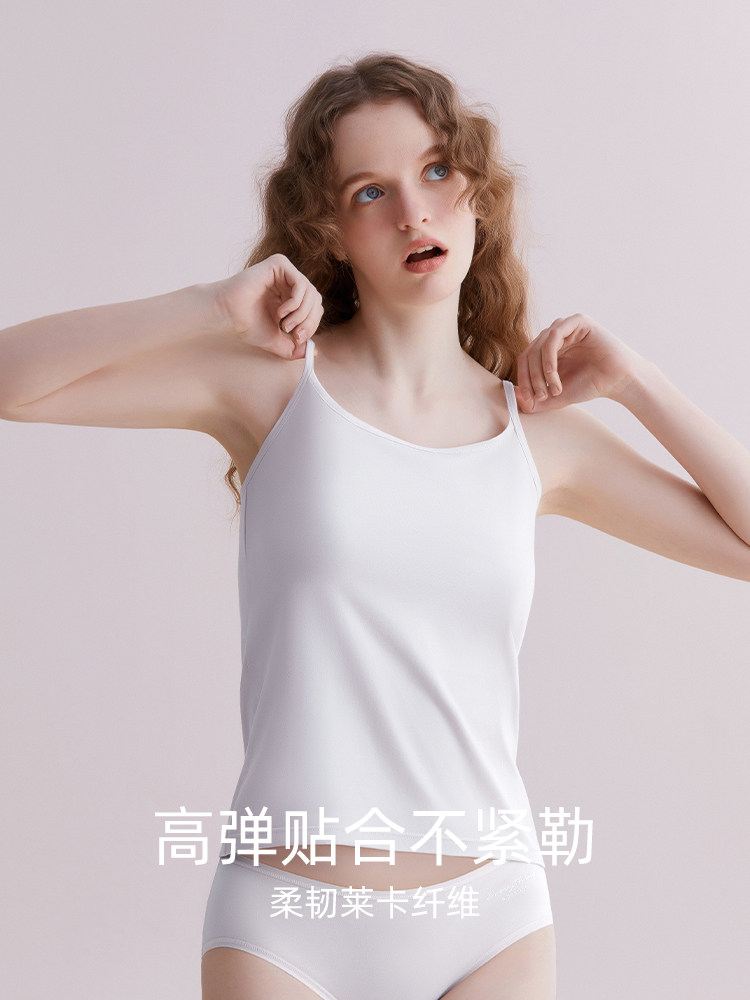 HONGDOU 여성 모달 캐미솔 얇은 스타일 내부 짧은 스타일 슬리밍 심플 슬림 코튼 바닥 셔츠 봄 여름