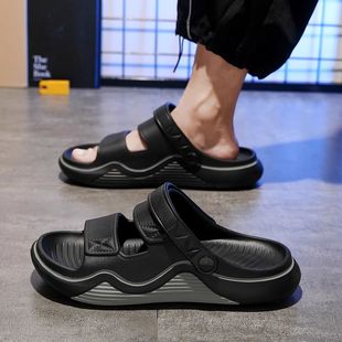 男夏季 沙滩鞋 凉鞋 外穿2024新款 户外运动开车厚底耐磨防滑男士 拖鞋