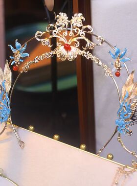古风点翠兰花圣母光环发冠