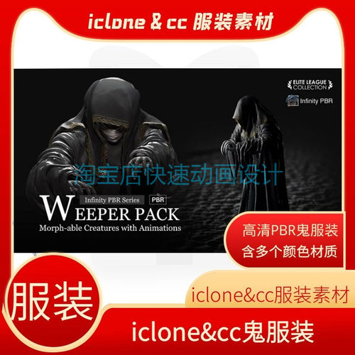 iclone素材鬼角色包含高清PBR多种颜色材质及预设动作