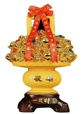 树脂沙金花架鲜花花架手提花篮花盆几何创意插花新年节日摆件