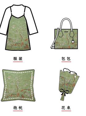 金汉服马面裙DX4000-9仙鹤丝提花布古风暗纹小花装袄饰面短料