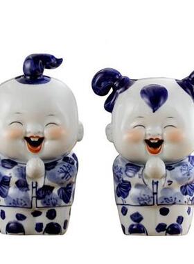 景大德镇纯手工档青花陶瓷娃瓷娃吉大利创意礼品高XNS工艺品家居