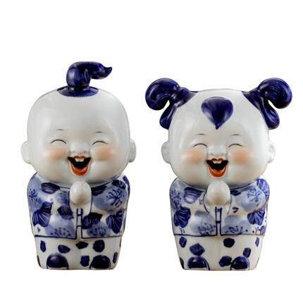 景大德镇纯手工档青花陶瓷娃瓷娃吉大利创意礼品高XNS工艺品家居