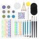 陀工具37件套装 点缀棒涂鸦YMH圆勾线点罗卡钻曼笔镂空绘画模板