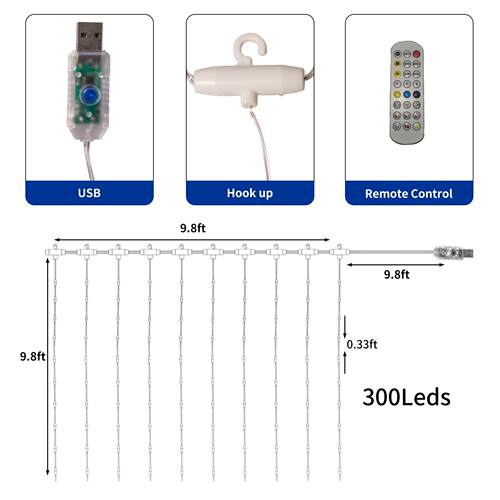 USB皮线智能灯串声控幻彩APP窗帘灯跑马圣诞节日装饰新款厂家