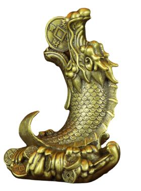 铜龙头鱼摆件鳌鱼铜龙鱼年年有余贺礼客厅店铺摆件金龙鱼