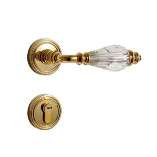 奶油风法式水卧室门锁晶用音磁吸分体锁房门家锁静轻奢木门门把手