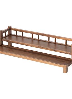 南美胡木FQF桌面收纳架收桌面古架二层紫砂壶茶具纳架桃文房博收