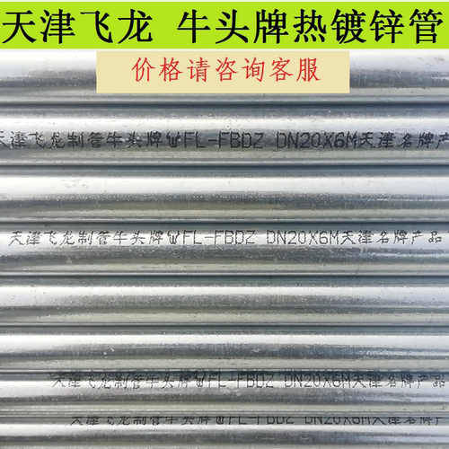 热镀锌管厂家直发天津飞龙牛头牌