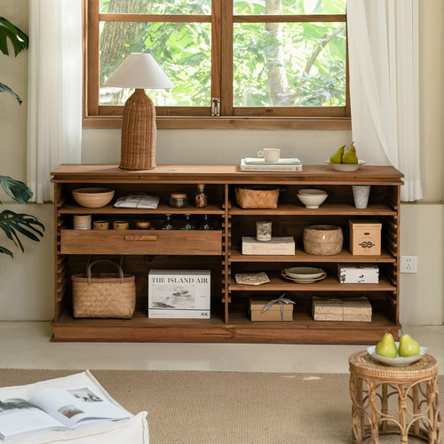 实木餐边柜侘寂风民宿置物柜