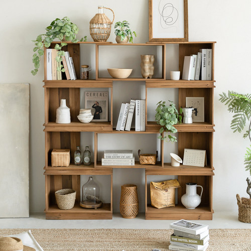 复古实木可伸缩多层书架