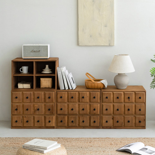 原木风组合柜实木收纳柜