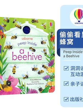 Usborne Peep Inside a Beehive 偷偷看里面 蜂窝 洞洞设计 互动游戏知识绘本 亲子读物 英文原版进口儿童图书