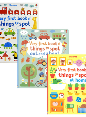 Usborne Very First Book Of Things To Spot at home 尤斯伯恩 交通工具 家庭 幼儿找找乐纸板游戏书 学英语词汇 英文原版