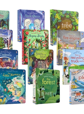 Usborne Peep Inside 偷偷看里面系列低幼版 海洋 动物  恐龙 火箭 美人鱼 城堡 幼儿科普 翻翻书 英语课外读物 英文原版进口图书