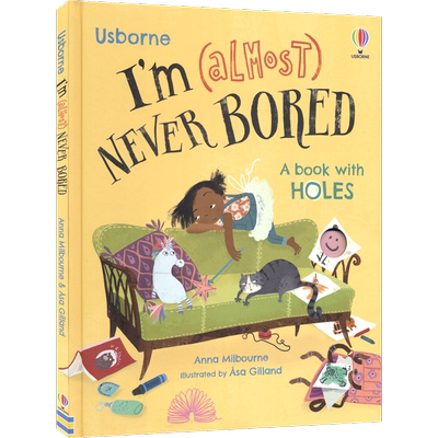 Usborne I'm (Almost) Never Bored 尤斯伯恩 我(几乎)从不感到无聊 智慧故事绘本 精装大开本 洞洞设计 英文原版进口儿童图书