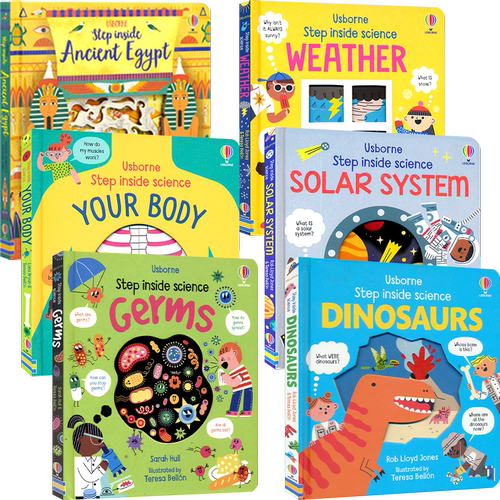 Usborne Step Inside Science Weather  Germs Ancient Egypt 尤斯伯恩 儿童科普 翻翻洞洞书 走进科学 天气 古埃及 英文原版进口