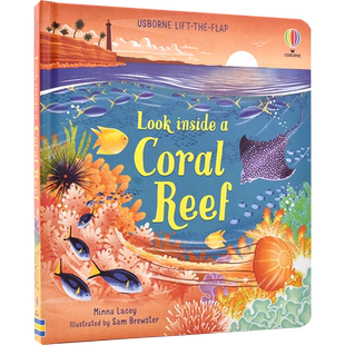 Usborne Look Inside a Coral Reef 尤斯伯恩 看里面珊瑚礁 幼儿科普百科 儿童英语翻翻书 课外读物 英文原版进口图书