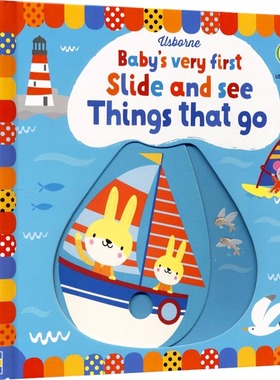 Usborne Baby's Very First Slide and See Things That Go 宝贝初探索交通工具 儿童英语机关书 早教启蒙读物 英文原版进口图书
