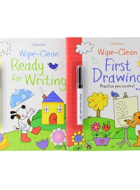 Usborne Wipe-Clean Alphabet 尤斯伯恩旗舰店  26个字母学习 可擦书附可擦笔写字 平装 2-7岁 自主学习 反复擦写 英文原版进口