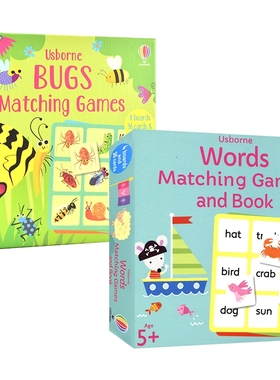 Usborne Words Bugs Matching Games and Book 尤斯伯恩 单词卡片游戏套盒 趣味学单词 昆虫 益智游戏 亲子桌游  3-6岁 英文原版