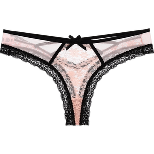 六只兔子性感蕾丝内裤女纯棉透气底裆三角裤高开叉不卡裆丁字裤女