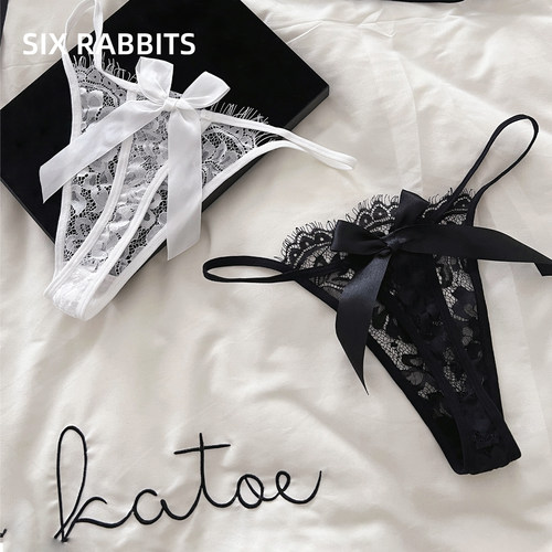 六只兔子纯棉底裆高开叉内裤女