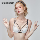 六只兔子小爱心内衣女性感蕾丝大胸显小兔耳杯胸罩无钢圈文胸套装