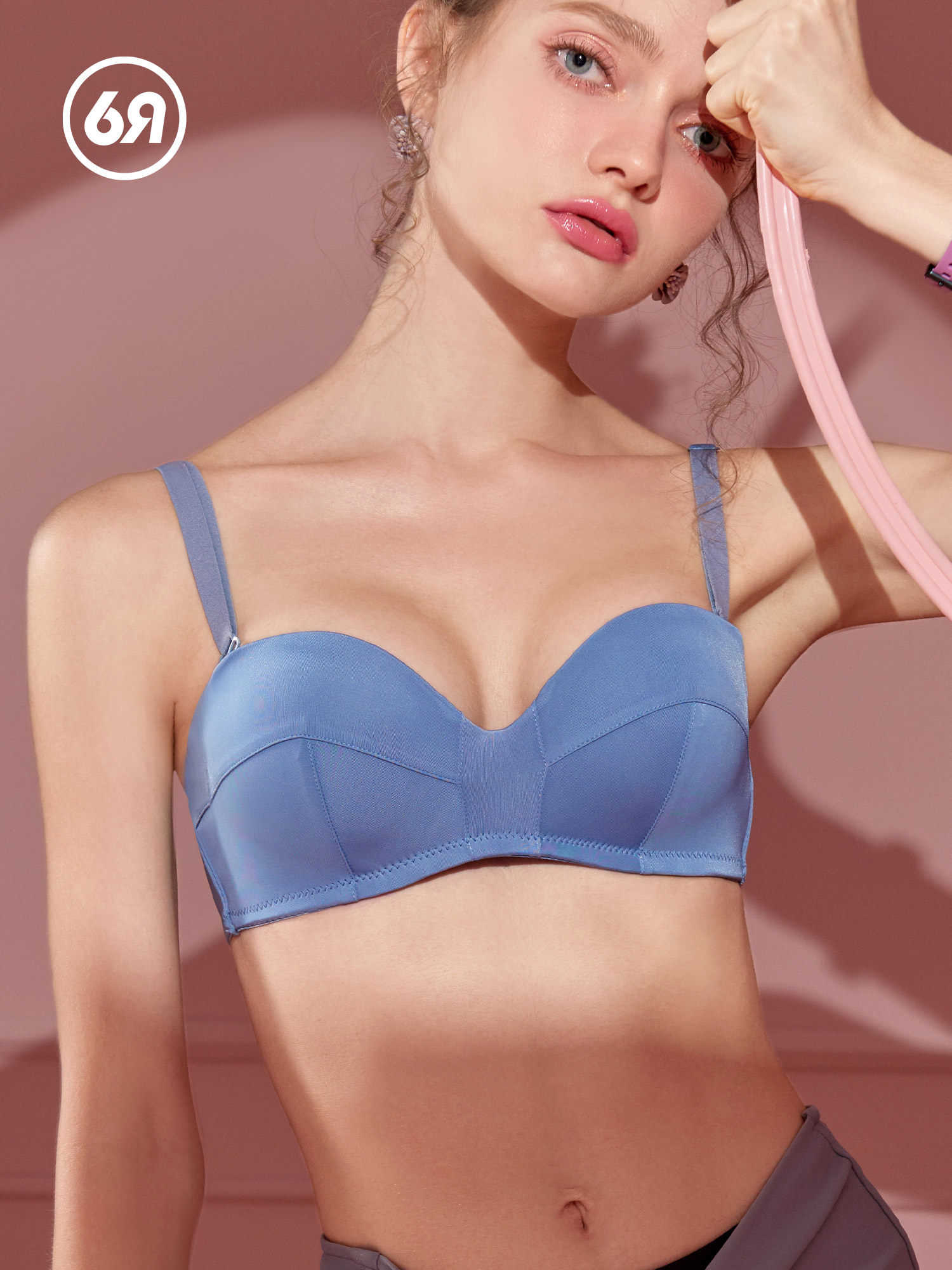 Six rabbits seamless underwear women's steel ring small chest gathered to show big girl student bra strapless tube top