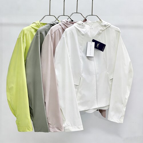 原纱防紫外线UPF200+ 春夏薄款连帽户外运动休闲防风防晒服短外套