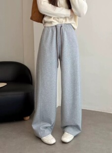 宽松百搭橘黄色香蕉卫裤 春季 高腰显瘦弯刀阔腿休闲裤 女2026年新款