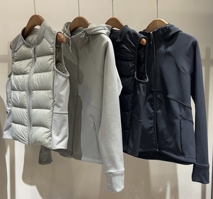 羽绒服女士秋冬运动修身瑜伽服夹克轻薄白鹅绒保暖外套两件套
