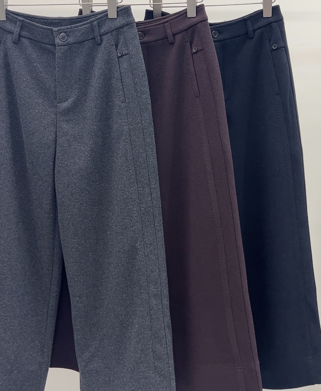 淘么淘 巨有腔调！含羊毛高腰显瘦宽松阔腿镰刀九分毛呢裤女秋冬