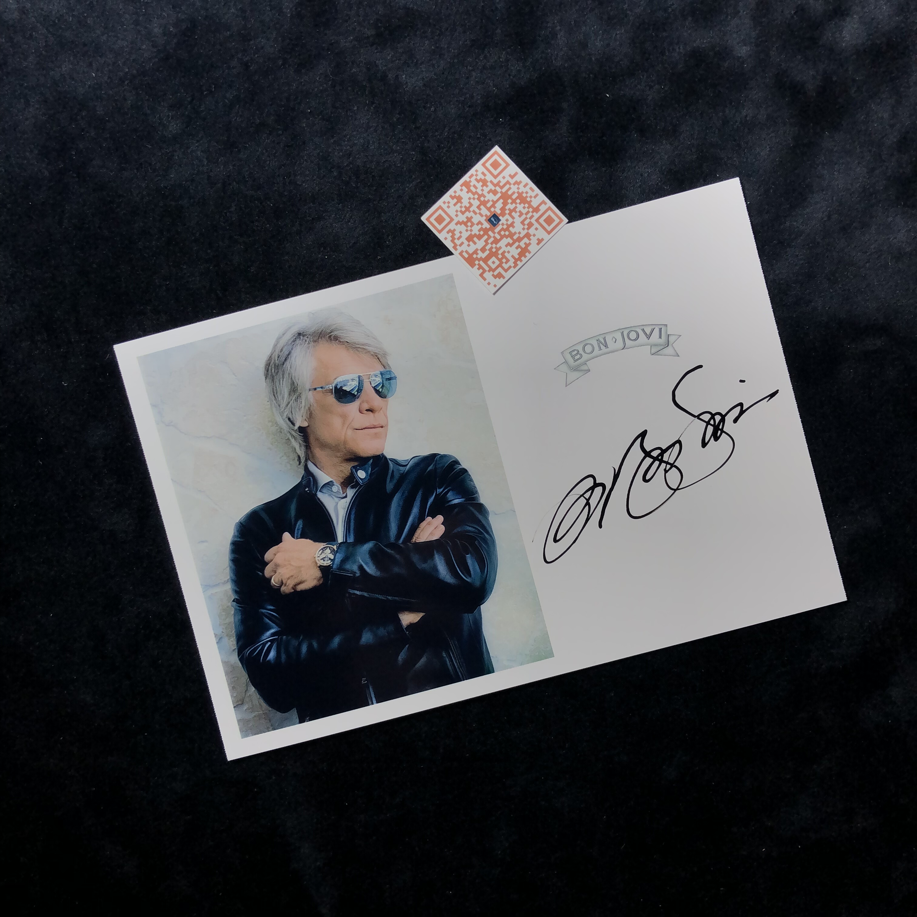邦乔维Bon Jovi 主唱 乔恩邦乔维Jon Bon Jovi亲笔签名照片