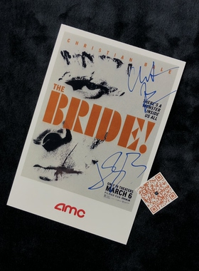 弗兰肯斯坦的新娘 Christian Bale Jessie Buckley 亲笔签名照片