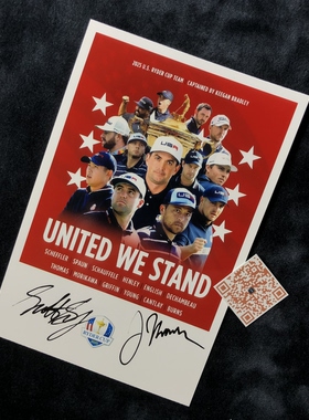 莱德杯RyderCup JustinThomas舍夫勒Scottie Scheffler美队亲签照