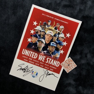 莱德杯RyderCup Scheffler美队亲签照 JustinThomas舍夫勒Scottie