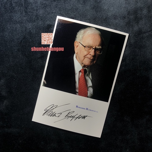沃伦巴菲特Warren E. Buffett伯克希尔哈撒韦 亲笔签名照片
