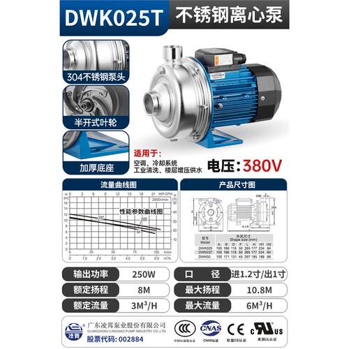 新品广东水泵DWK025/037/