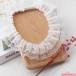 花边衣服毛衣领洛丽塔洋娃娃DIY卡套布料欧根纱5cm扎黑色